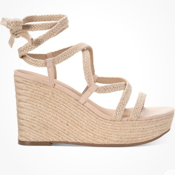 Sun + Stone trinnie Woman Strappy Macrame Wedge Espadrille Sandal beige size 8.5 - Picture 2 of 7
